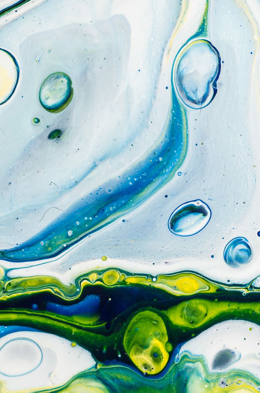 white, blue, and green abstract painting, liquid, art, modern HD wallpaper
