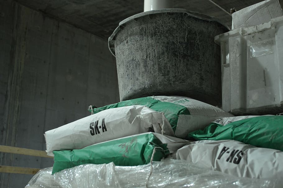 cement, concrete, bucket, construction detail, lower, north-south line HD wallpaper