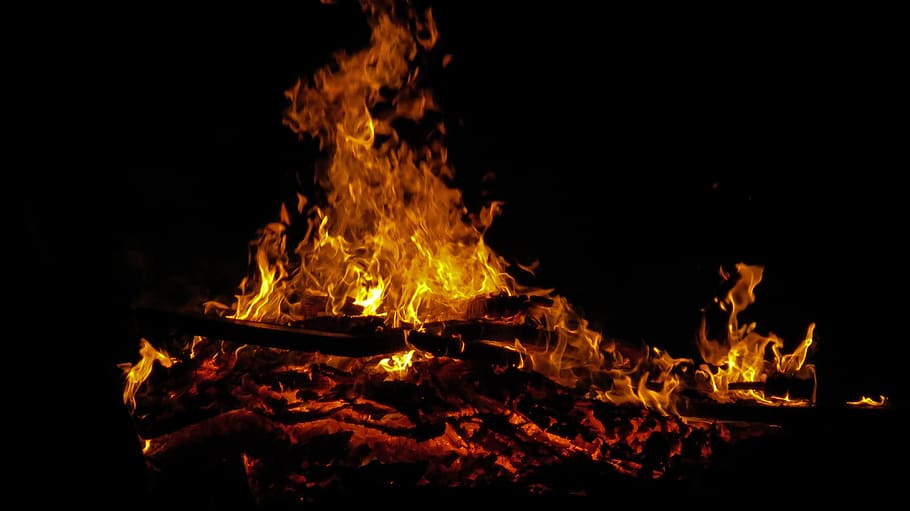 easter, fire, easter fire, flame, blaze, customs, branches HD wallpaper