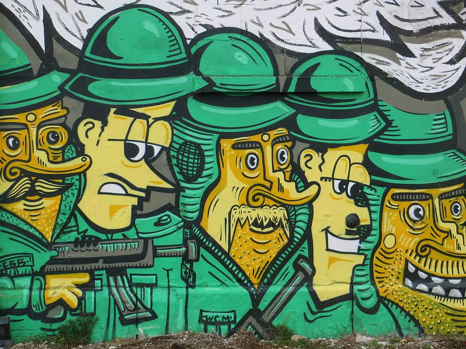 Munich, Graffiti, Meatpacking District, multi colored, alligator HD wallpaper