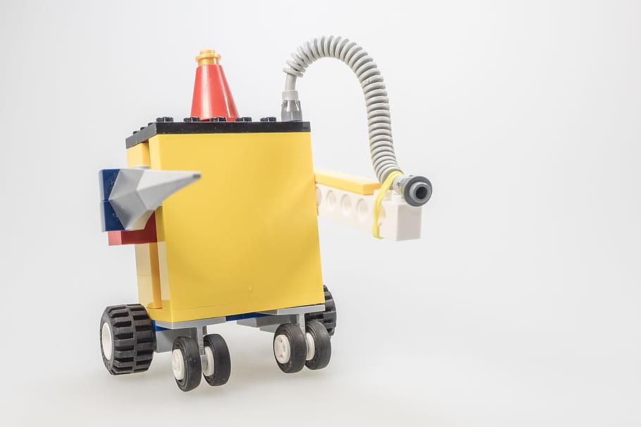 yellow and white industrial machine illustration, Lego, Wall-E HD wallpaper