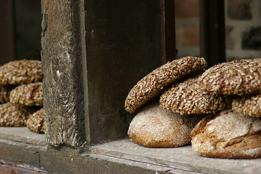 cookies with sesame seeds, bread, fresh, healthy, bakery, organic HD wallpaper