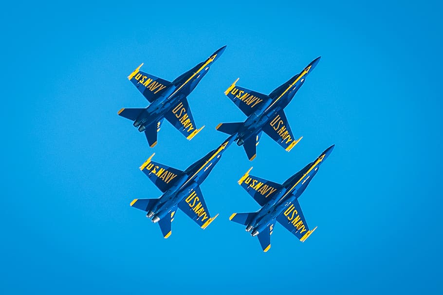 blue angels, jet, fighter, navy, military, plane, air, sky, HD wallpaper