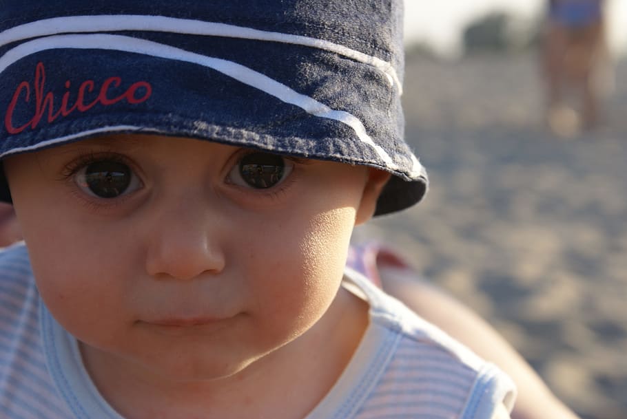child, portrait, hat, summer, big eyes, childhood, one person HD wallpaper