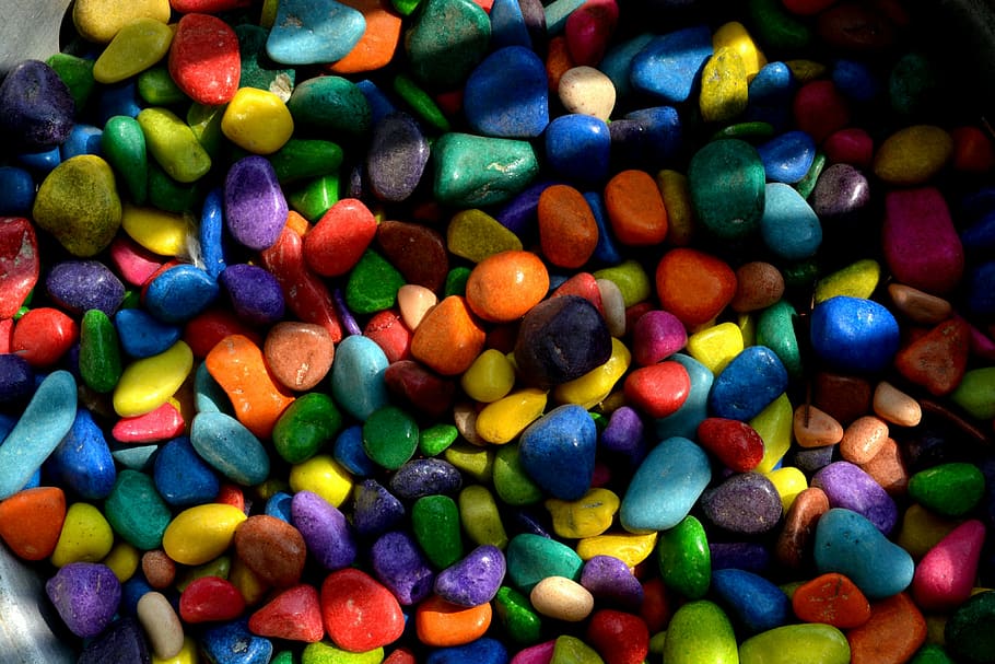 bunch of assorted-color stones, rocks, colorful, colourful, pebbles, HD wallpaper