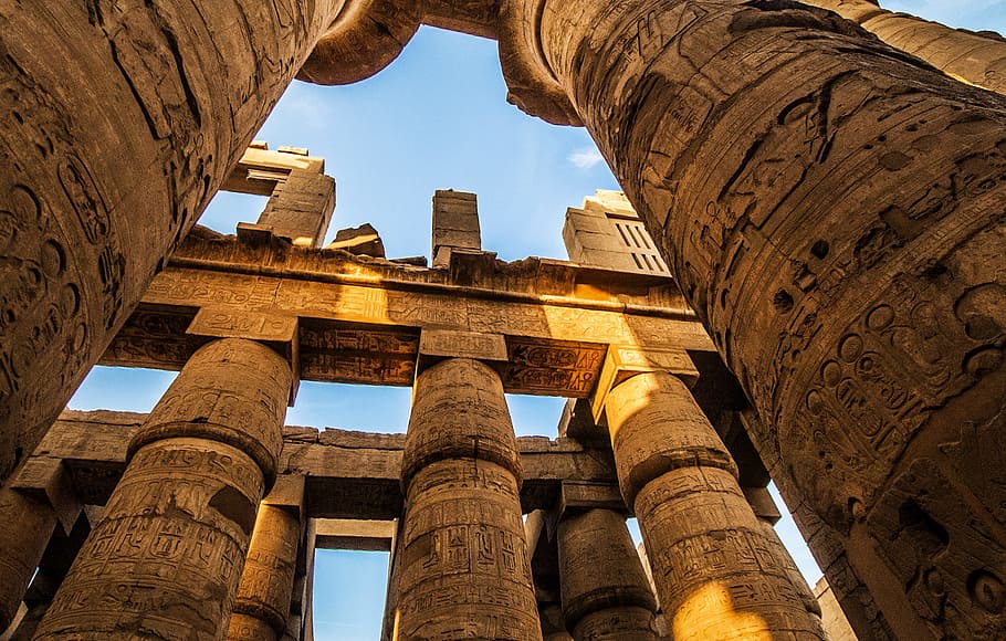 sky, landmark, clouds, building, ancient, archaeology, architecture HD wallpaper