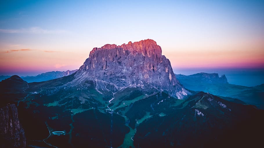 South Tyrol, aerial photography of mountain, ridge, nature, range HD wallpaper
