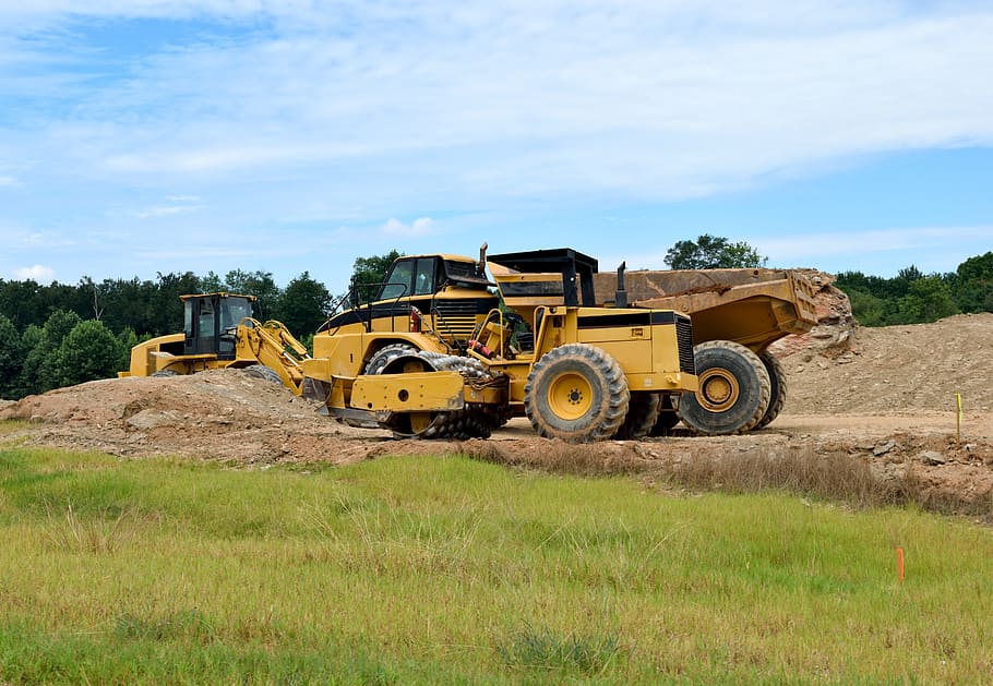 heavy construction, site, industry, machinery, building, industrial HD wallpaper