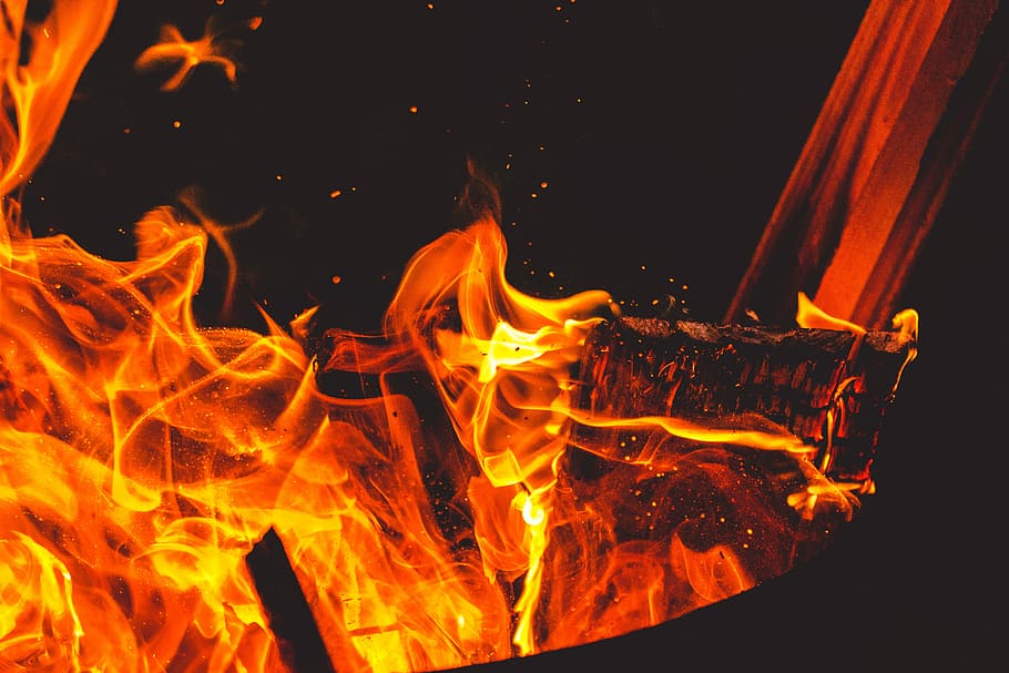 flame digital wallpaper, closeup photo of flame during night HD wallpaper