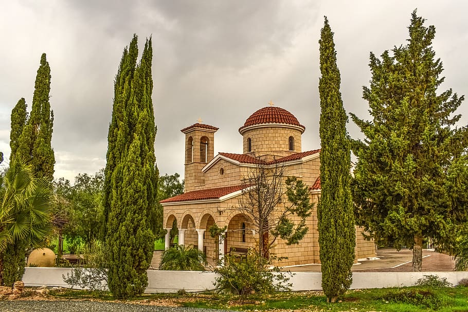 palace near trees, architecture, sky, clouds, church, religion HD wallpaper