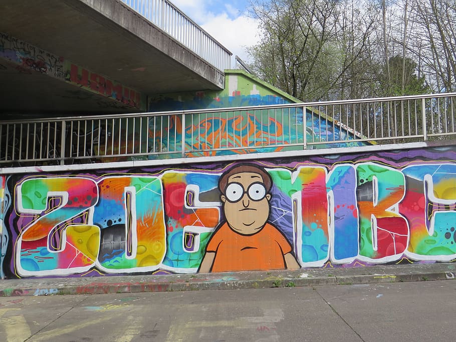 mainz, gonsenheim, graffiti, multi colored, creativity, art and craft HD wallpaper
