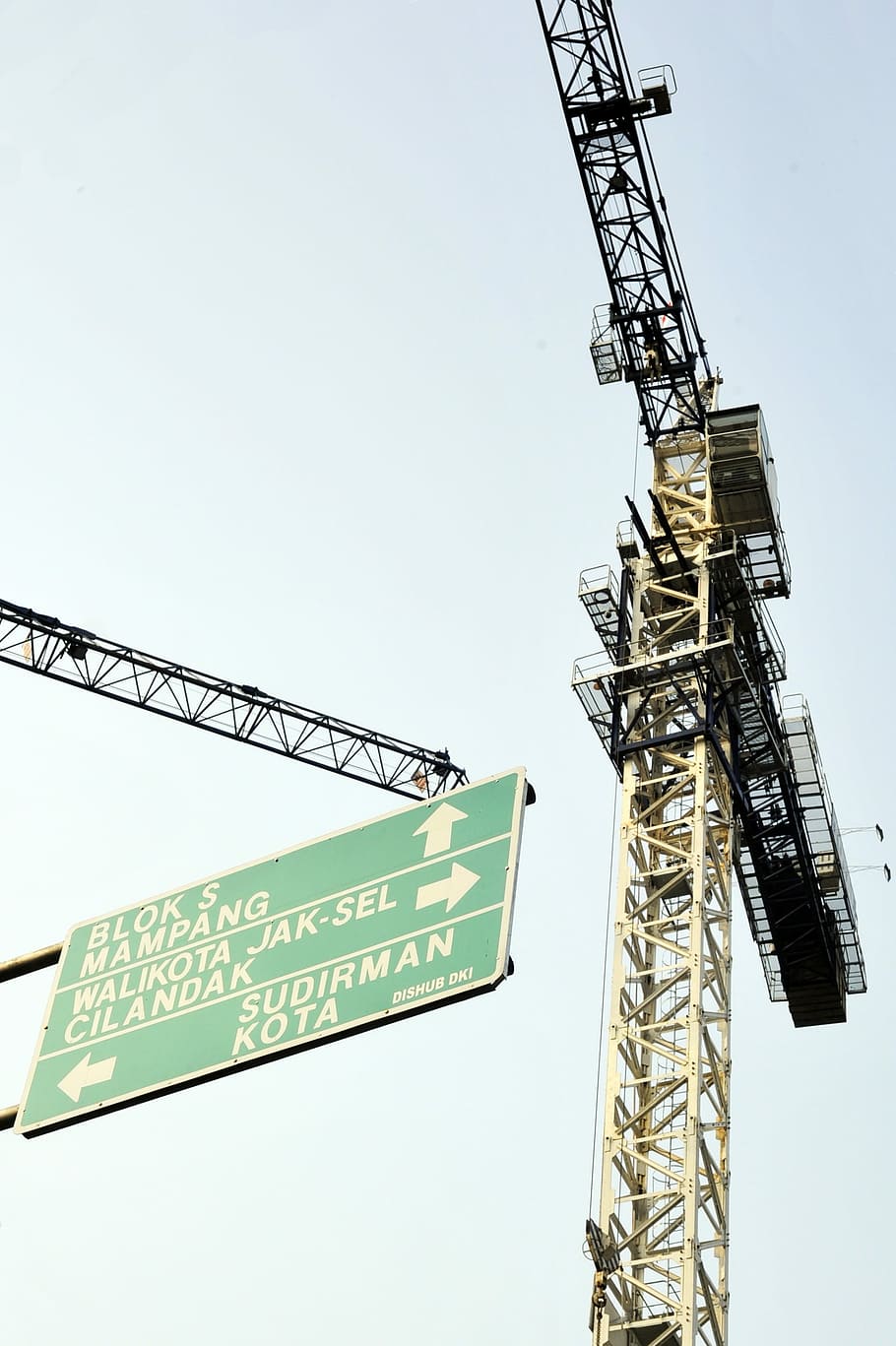 Crane, Construction, Direction, Street, jakarta, communication HD wallpaper