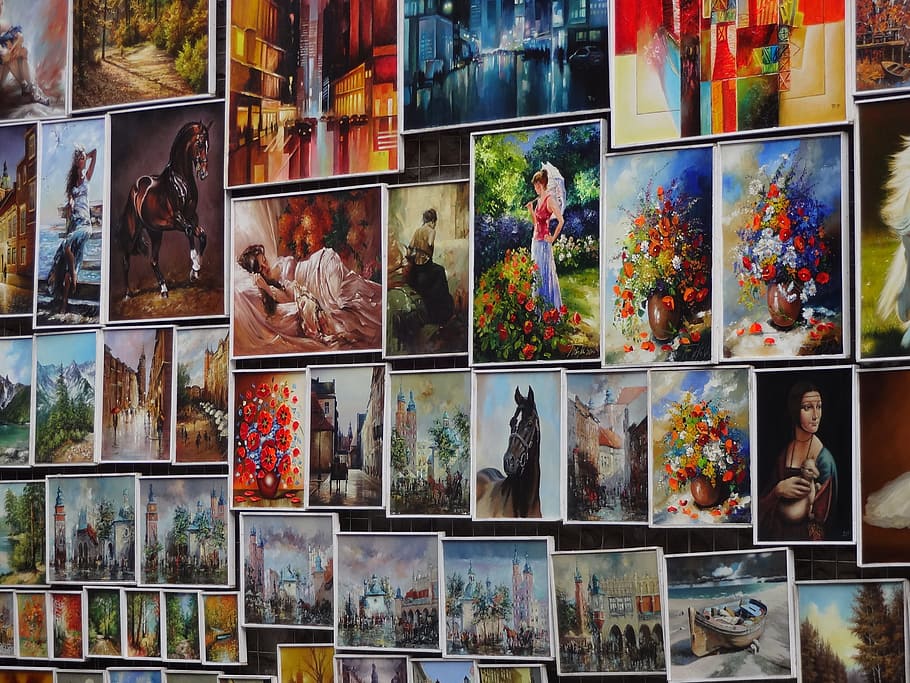 table, tables, color, krakow, wall, flower, horse, church, women's HD wallpaper
