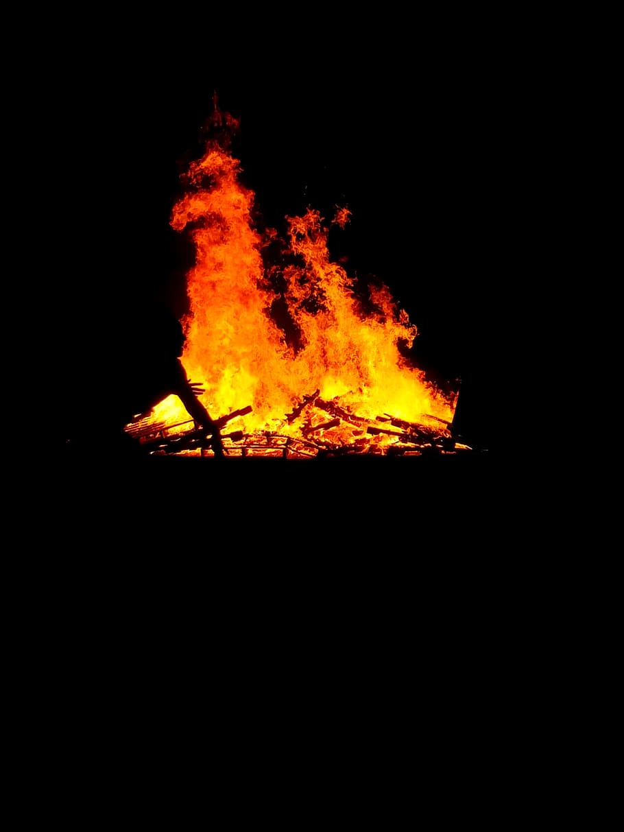 fire, camp, campfire, bonfire, nature, wood, outdoor, night HD wallpaper