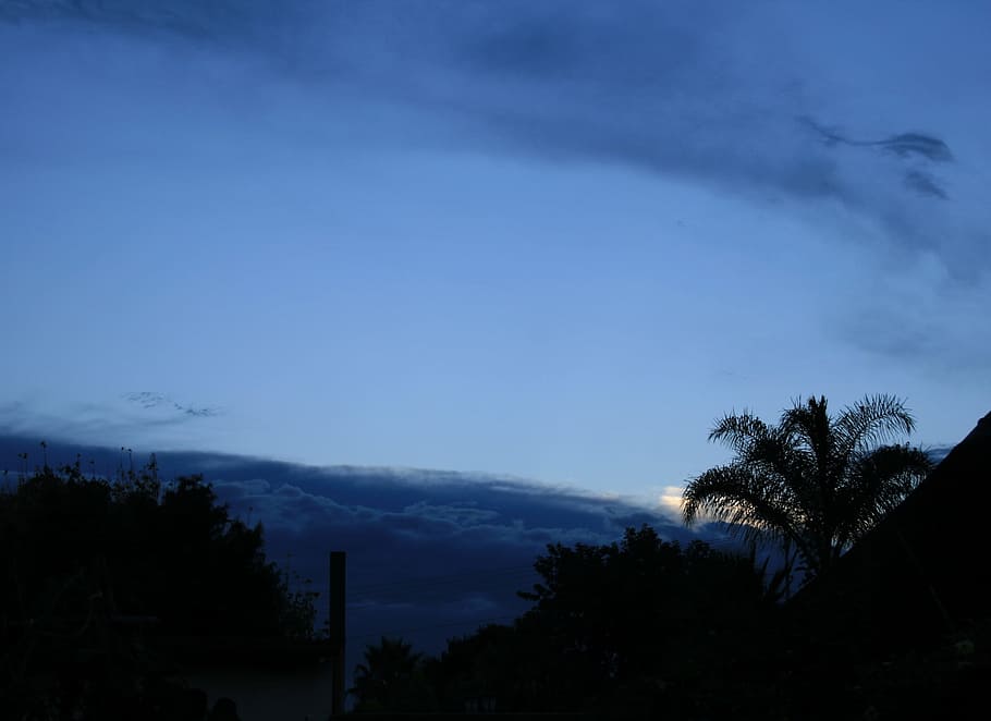 Sky, Blue, Clouds, smokey, blue shades, mysterios, depth, horizontal HD wallpaper