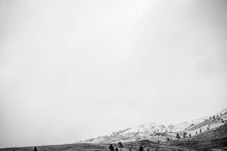 Grayscale Mountain Photo, black and white, cold, daylight, environment HD wallpaper