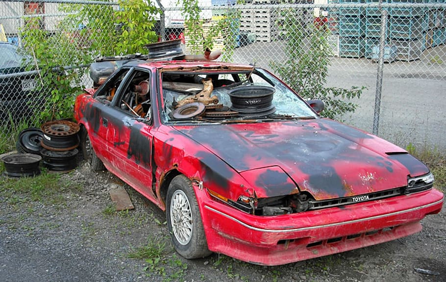 car wreck, old, rusty, junk yard, junkyard, scrap yard, scrapyard HD wallpaper