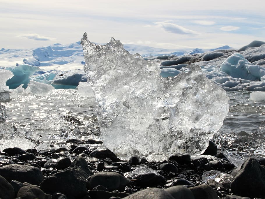 ice, glacier, north, snow, iceland, jökulsárlón, the melting of the HD wallpaper