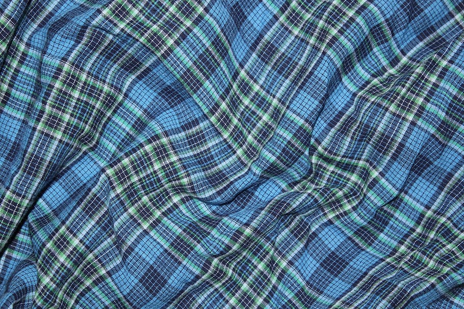 checkered background, blue, cloth, textile, object, pattern HD wallpaper