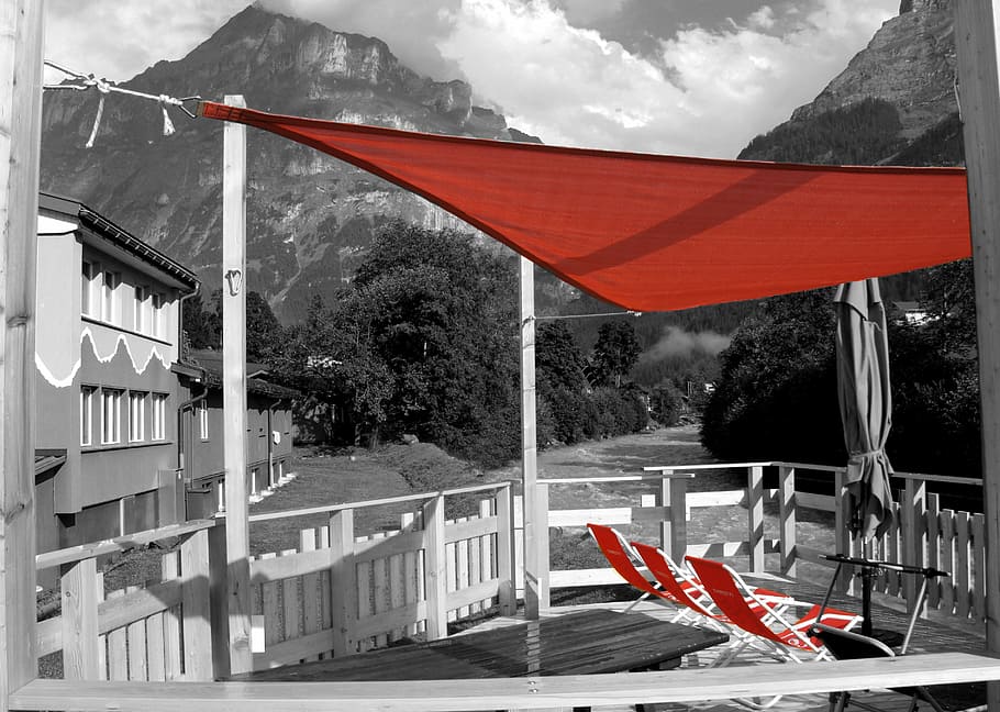 sun deck, eiger, eiger north face, hostel, grindelwald, architecture HD wallpaper