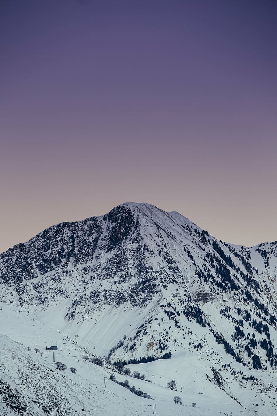 bird's eye view of snow covered mountain, peak, summit, winter HD wallpaper
