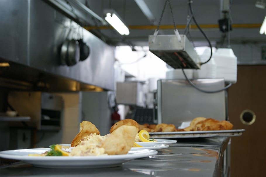 food dish on white ceramic plates, Kitchen, Restaurant, Cook HD wallpaper