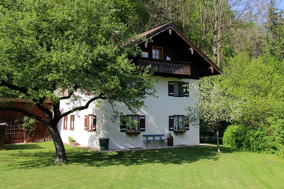 HD Wallpaper: Home, Alpine, Bed And Breakfast, Bavaria, Plant, Built ...