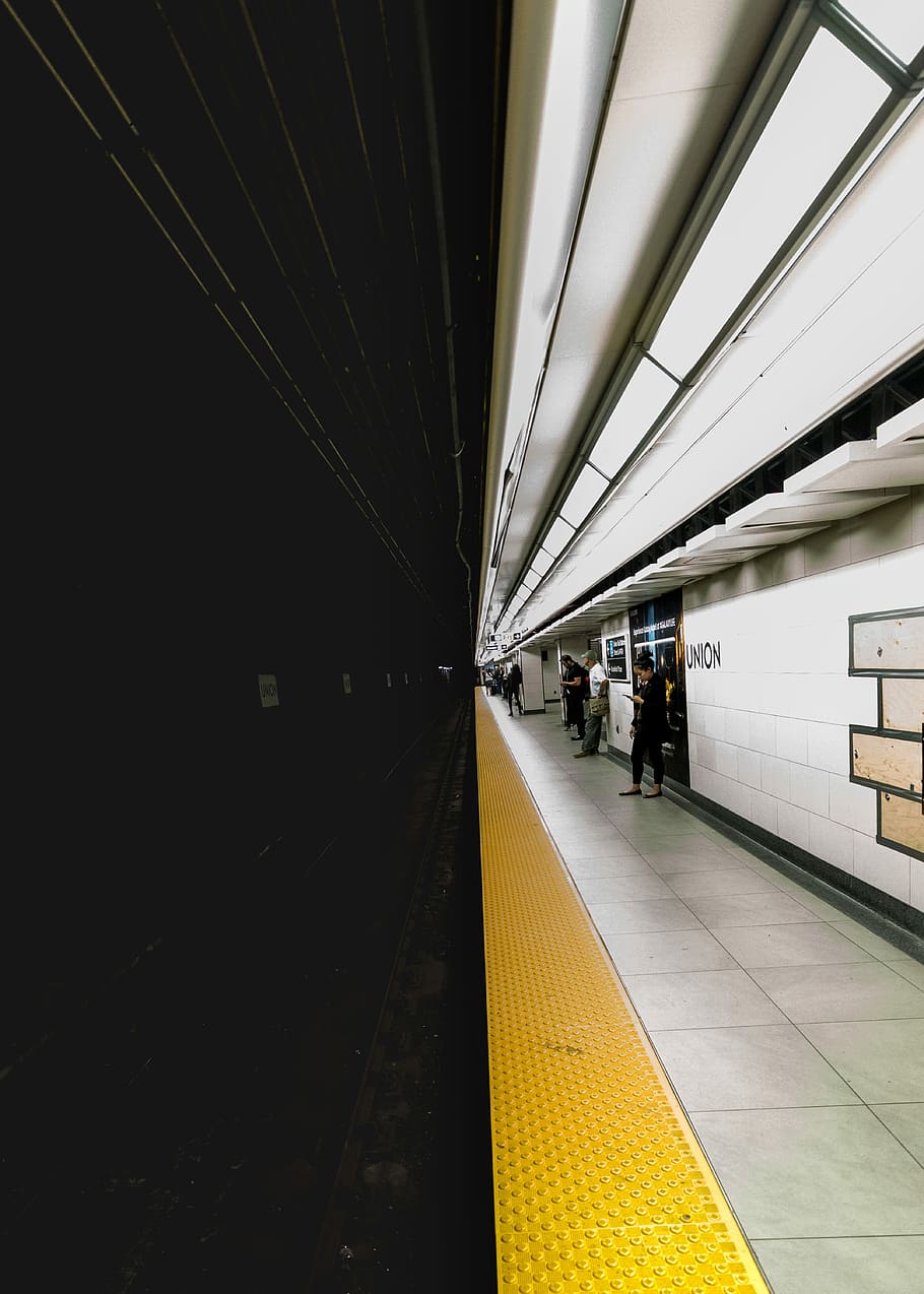person standing near gray wall, train station, subway, metro, HD wallpaper