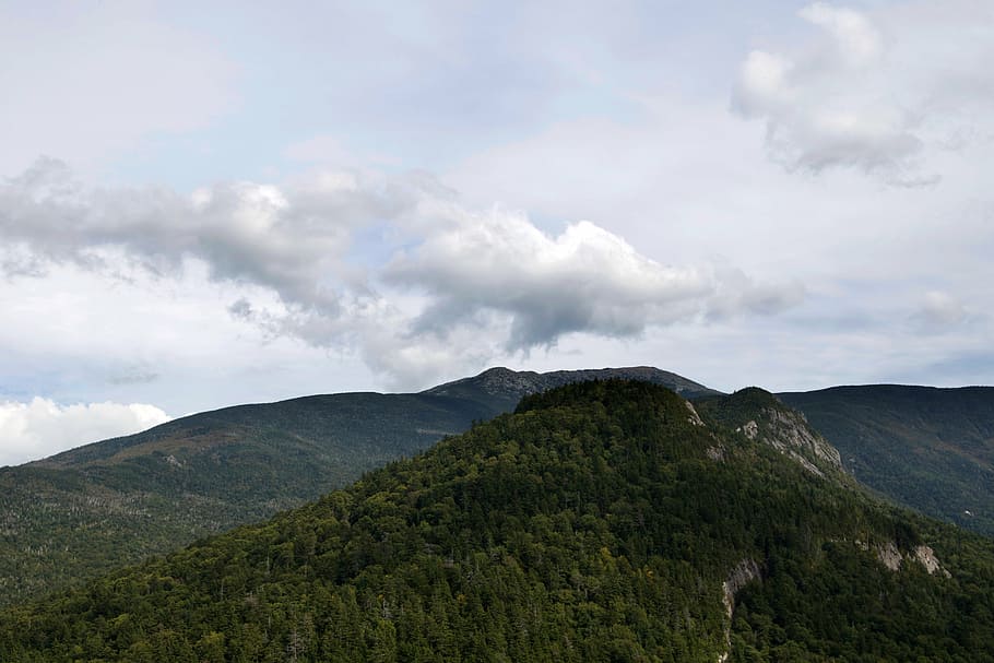 clouds, forest, landscape, mountains, nature, trees, cloud - sky HD wallpaper