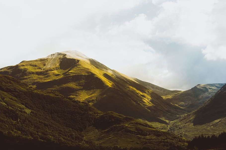 landscape photography of mountain, Breaking Through The Clouds HD wallpaper