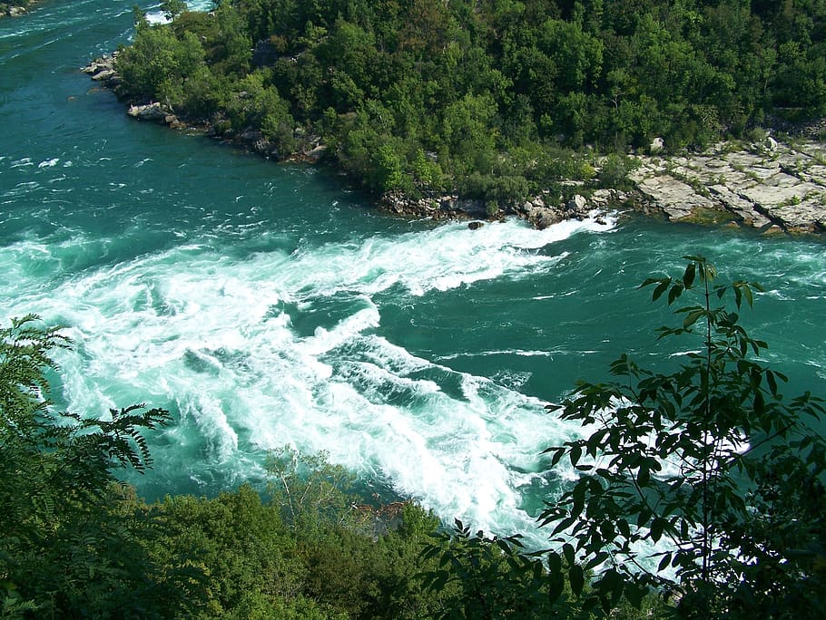 river, rapids, land, landscape, motion, flow, water, fast, flowing HD wallpaper