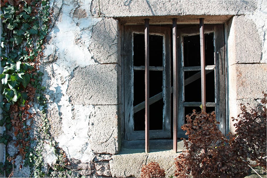 Open Window, Grill, Old, window grill, old window, wall, frame HD wallpaper