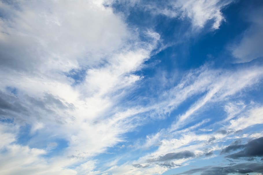 The Sky Full of Clouds, minimal, minimalistic, blue, nature, weather, HD wallpaper