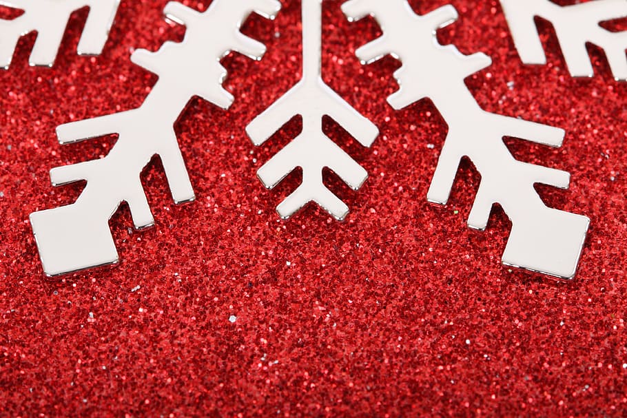 white snowflake decor, christmas, cold, decoration, glitter HD wallpaper