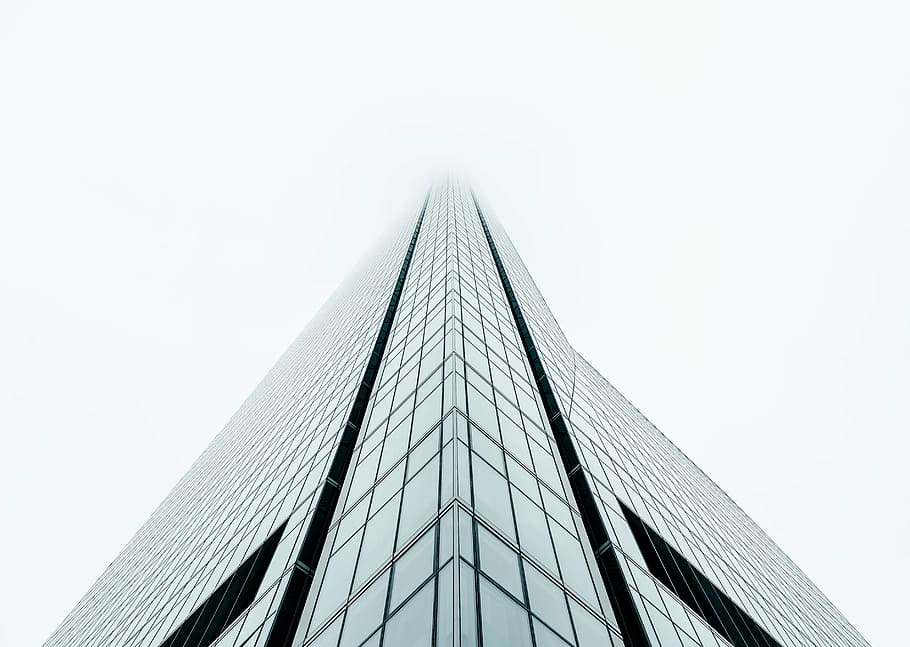 glass sky scrapper under blue scky, architecture, building HD wallpaper
