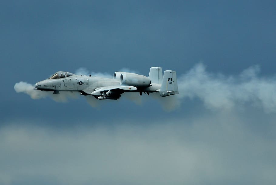 military aircraft, thunderbolt, a10, warthog, side view, jet, HD wallpaper