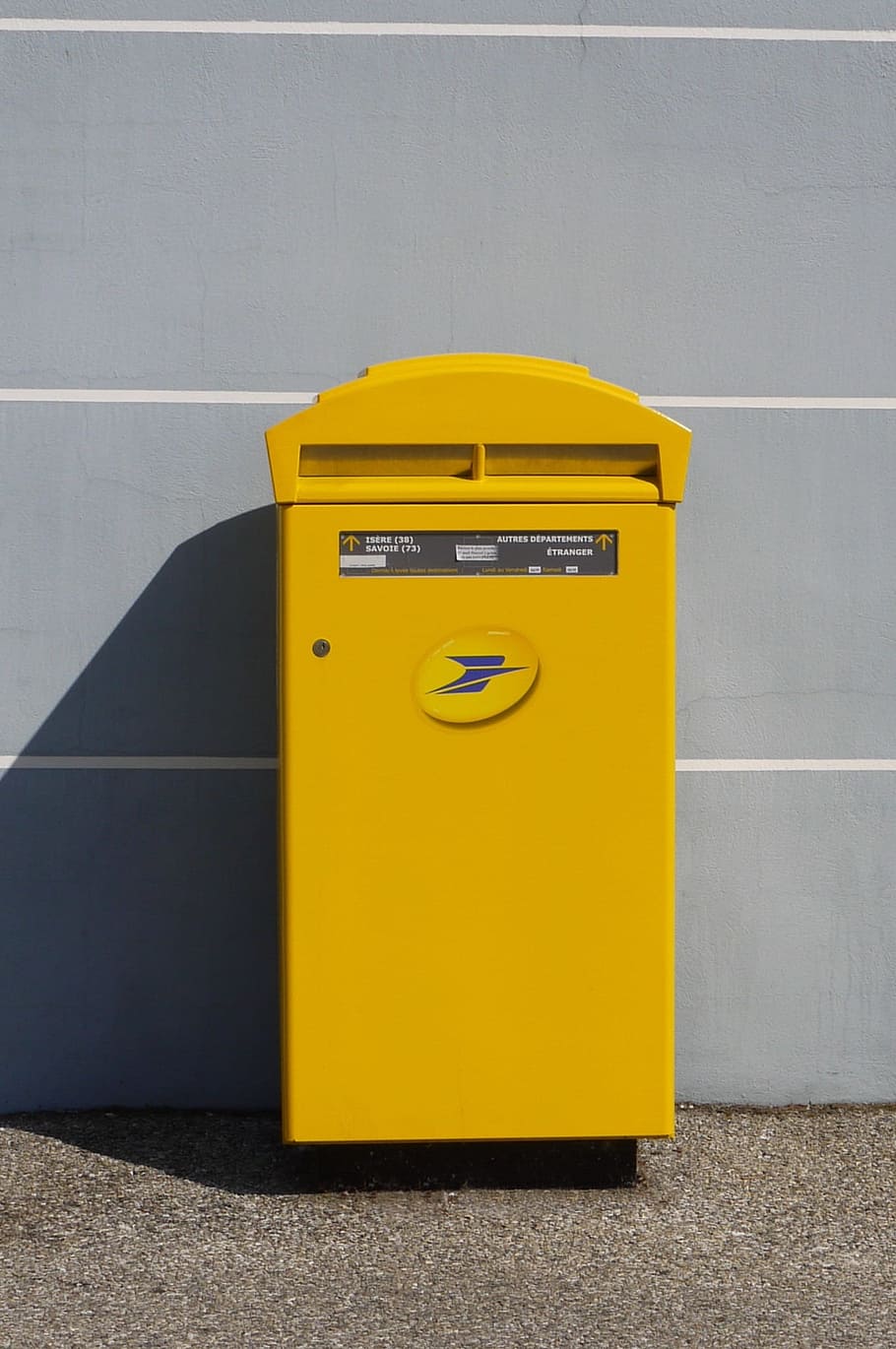 yellow machine on wall, Mailbox, Postbox, French, Letter, french post, HD wallpaper