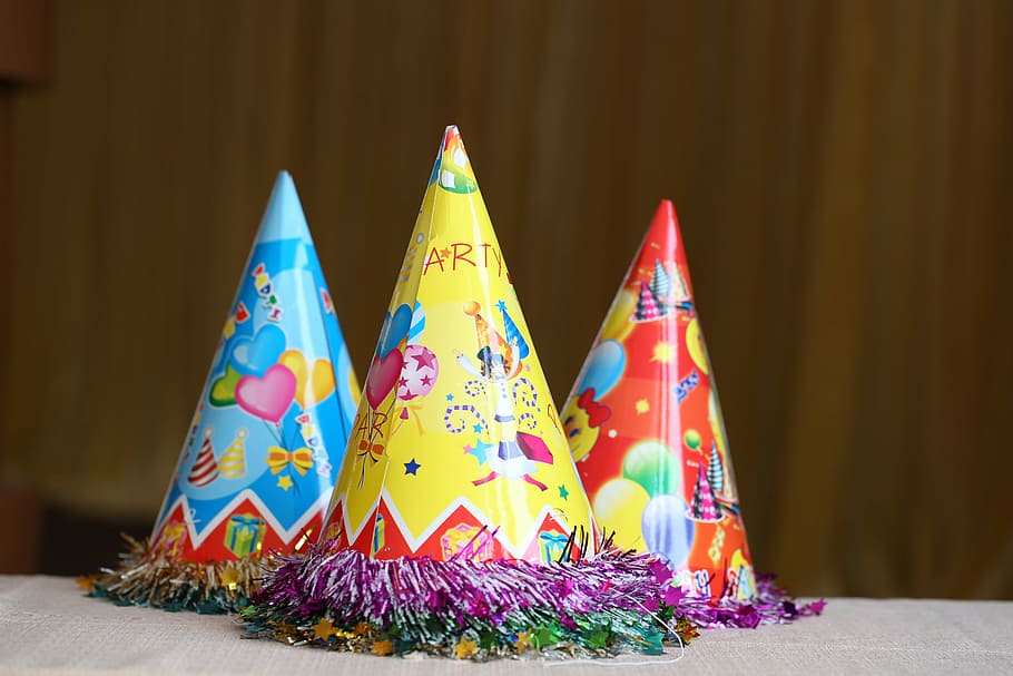 HD wallpaper: Happy Birthday Hats, celebration, colorful, fun, happy ...
