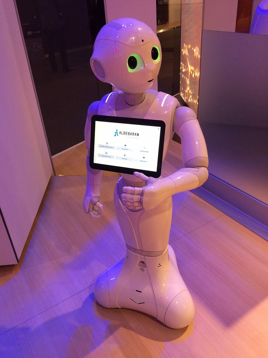 Robot, Android, Board, Eyes, technology, convenience, wireless technology HD wallpaper