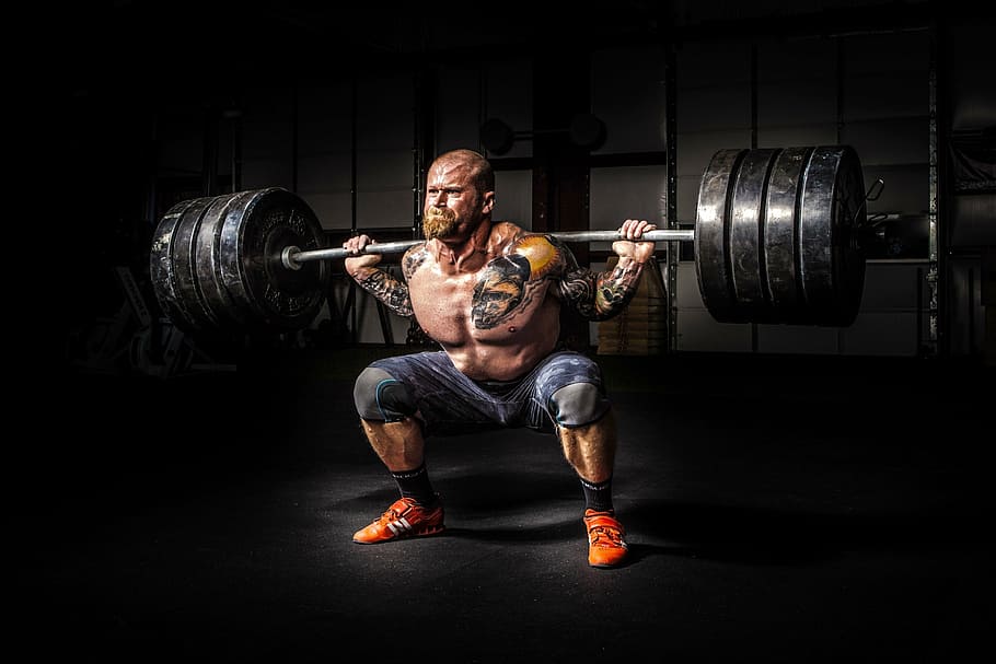 man lifting adjustable barbells, person, power, strength, strong, HD wallpaper