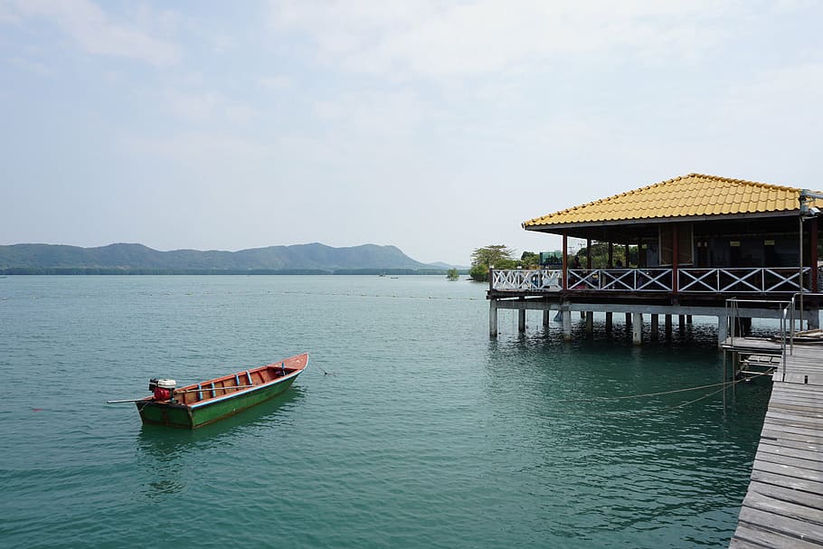 sea, ocean, thai, water, sky, architecture, nautical vessel HD wallpaper