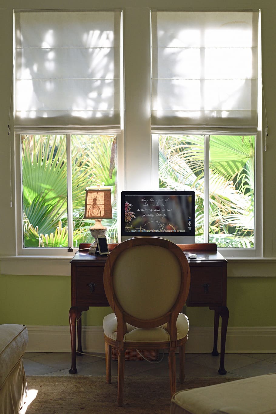 Window, Desk, Workspace, writing, indoors, chair, home interior HD wallpaper