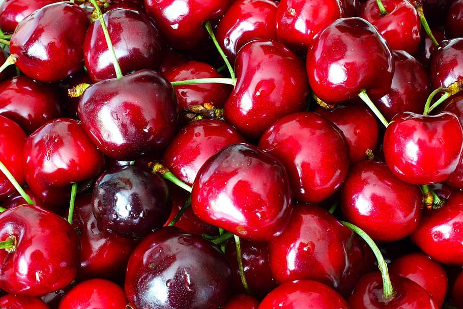 Cherry, Food, Red, Summer, Dessert, berry, appetizing, tasty HD wallpaper