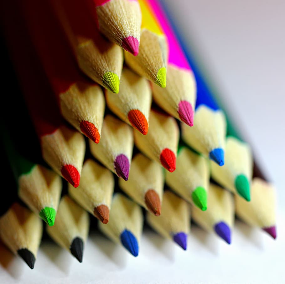 Crayons, Color, Drawing, Colored, coloring, fun, violet, pink HD wallpaper