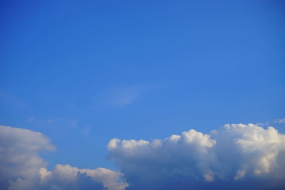 clouds, sky, blue, summer day, cloud - sky, cloudscape, backgrounds HD wallpaper