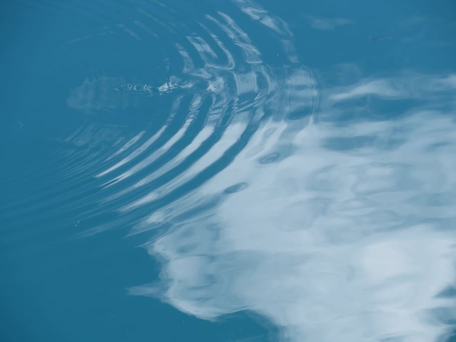 Water, Wave, Blue, Cloud, Viewing, reflection, no people, full frame HD wallpaper