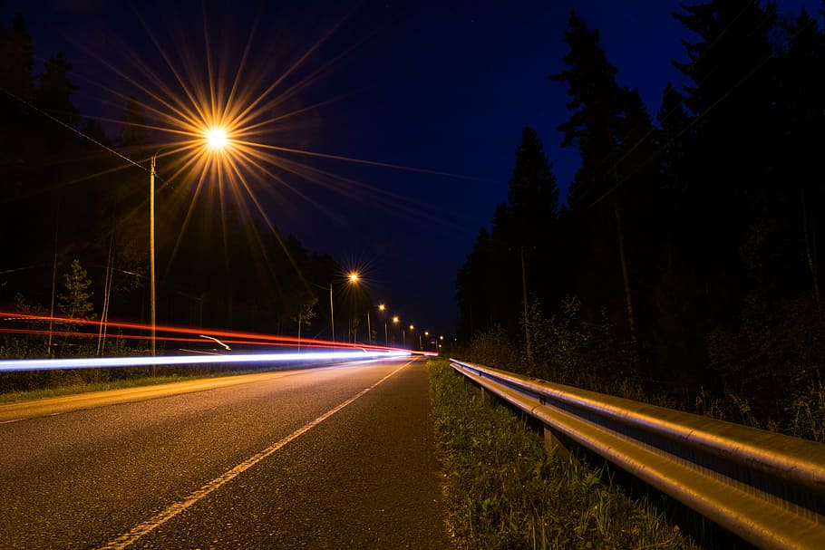 time-lapse photo of highway during nighttime, road, long exposure, HD wallpaper