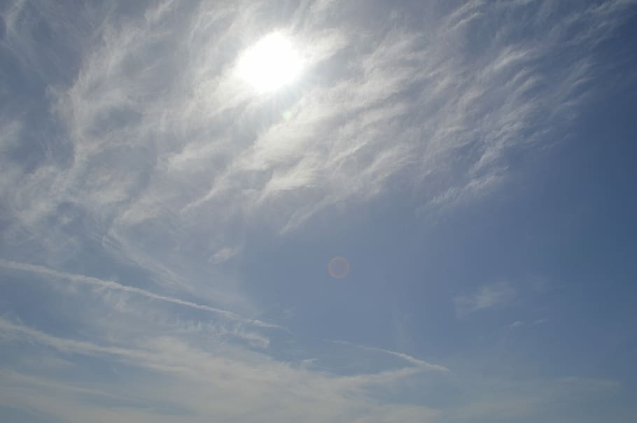Sky, Blue, Blue, Sun, Sun, Cloud, Blue Sky, cloud - sky, nature HD wallpaper