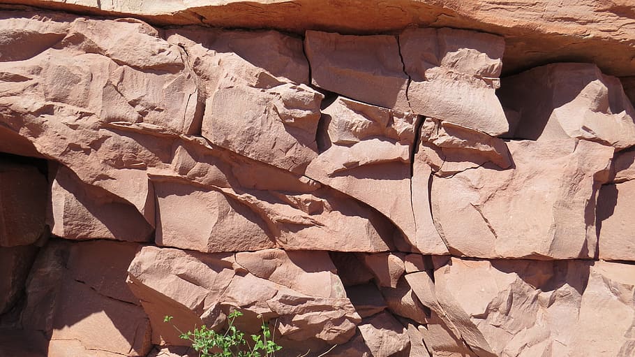 Split, Shadow, rock wall, red stone, desert, colorado, usa HD wallpaper