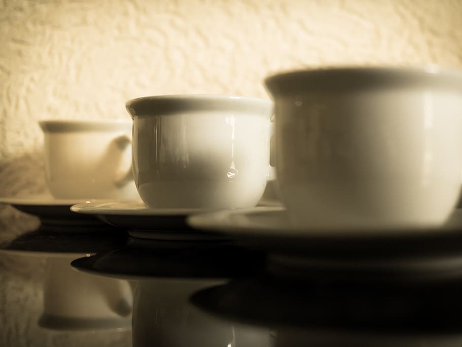 cup, coffee cup, tableware, ceramic, mirroring, white, crockery HD wallpaper